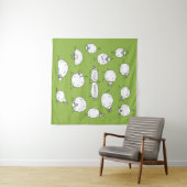 Grappig schaap met yoga, schets wandkleed (In Situ (horizontaal))