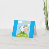 Grappig schaap op een heuvel bedankkaart (Voorkant)