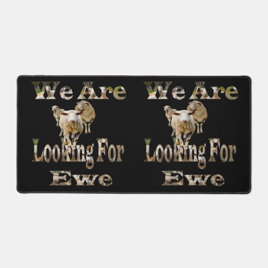 Grappig schaap op zoek naar ooi, bureaumat (Voorkant)