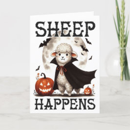 Grappig  schaap tijdens Halloween Feestdagen Kaart