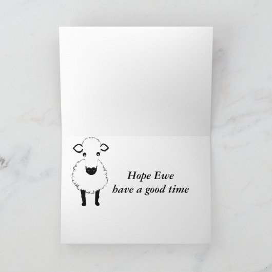 Grappig Schaap verjaardag, baa verjaardag, voeg na Kaart (Binnen)