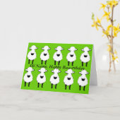 Grappig Schaap verjaardag, baa verjaardag, voeg na Kaart (Gele Bloem)