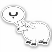 Grappig schaap zegt Ba B in Arabische Spun Letter Sticker (Voorkant)