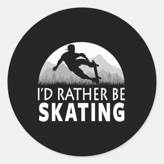 Grappig Schaatsten Ronde Sticker (Voorkant)