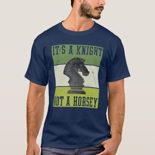 Grappig schaken Het is een ridder niet een paarden T-shirt (Voorkant)