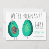 Grappig schattig avocado ultrasone fotozwangerscha aankondiging (Voorkant)