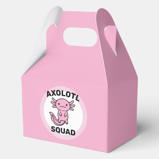 Grappig schattig Axolotl Squad aanpasbare roze Bedankdoosjes (Voorkant)