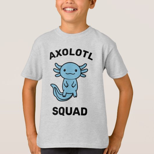 Grappig schattig Axolotl Squad aanpasbare roze T-shirt (Voorkant)