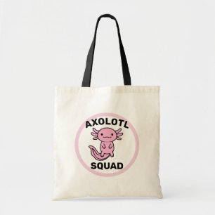 Grappig schattig Axolotl Squad aanpasbare roze Tote Bag