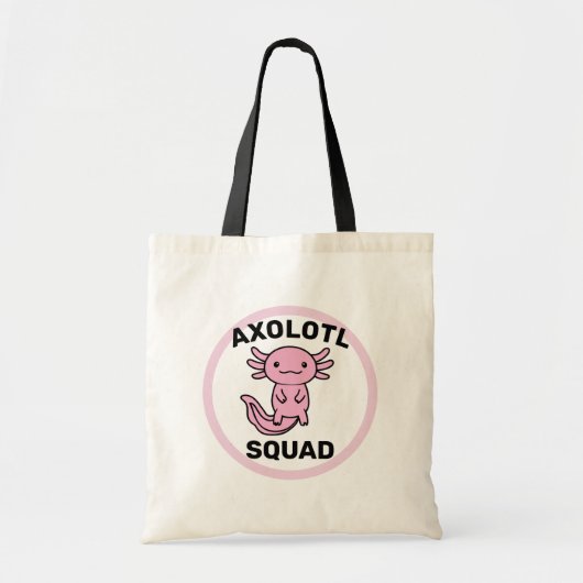 Grappig schattig Axolotl Squad aanpasbare roze Tote Bag (Voorkant)