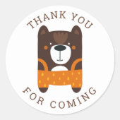 Grappig schattig beer. Kinder dierentuin verjaarda Ronde Sticker (Voorkant)