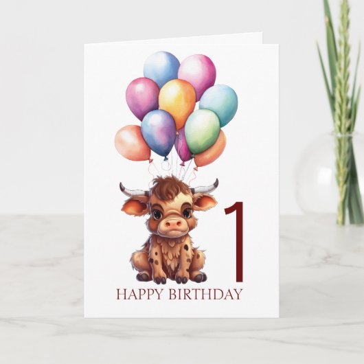 Grappig schattig bruin Koe Kaart (Voorkant)