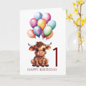 Grappig schattig bruin Koe Kaart (Gele Bloem)