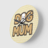 Grappig schattig cartoon hond mum moederdag ronde klok (Hoek)