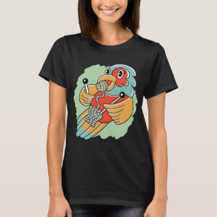 Grappig schattig cartoon papegaai breien wol gebre t-shirt