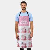 Grappig Schattig Cat Coffee All-Over Print Schort (Gedragen)