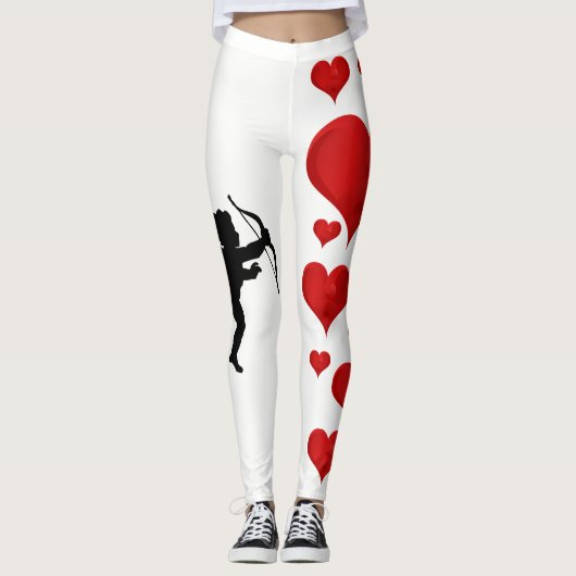 Grappig schattig Cupid Arrow Valentijn Love Hearts Leggings (Voorkant)