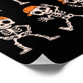 Grappig Schattig Dansend Skelet Halloween Jongens Poster (Hoek)