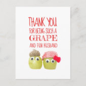 Grappig schattig druif man Valentijnsdag Briefkaar Briefkaart (Voorkant)