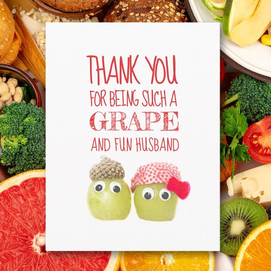 Grappig schattig druif man Valentijnsdag Briefkaar Briefkaart