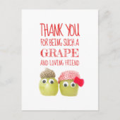 Grappig schattig druif vriend Valentijnsdag Briefk Briefkaart (Voorkant)