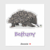 Grappig schattig echidna met bijenkinderen illustr sticker (Vel)