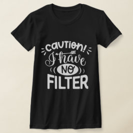 Grappig schattig gezegde zin l Attentie zwart wit T-shirt