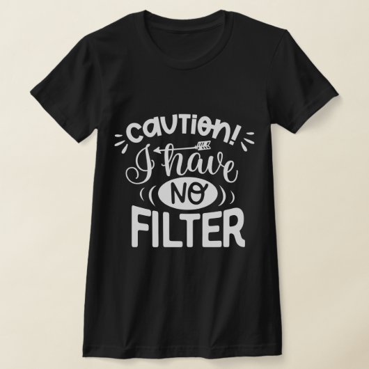 Grappig schattig gezegde zin l Attentie zwart wit T-shirt (Laagn)