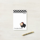 Grappig schattig girly cartoon schaap polka dots m post-it® notes (Op bureau)