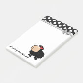 Grappig schattig girly cartoon schaap polka dots m post-it® notes (Schuin)