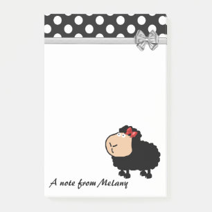 Grappig schattig girly cartoon schaap polka dots m post-it® notes
