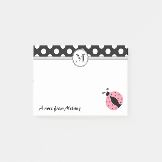 Grappig schattig girly lieveheersbeestjes polka do post-it® notes (Voorkant)