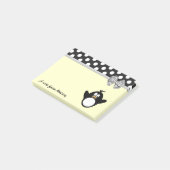 Grappig schattig girly pinguïn polka dots monogram post-it® notes (Schuin)