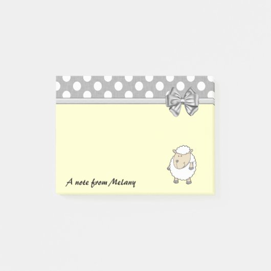 Grappig schattig girly schaap polka dots monogram post-it® notes (Voorkant)