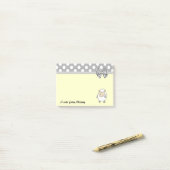 Grappig schattig girly schaap polka dots monogram post-it® notes (Op bureau)