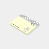 Grappig schattig girly schaap polka dots monogram post-it® notes (Schuin)