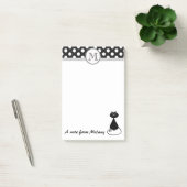 Grappig schattig girly zwarte kat polka dots monog post-it® notes (Kantoor)