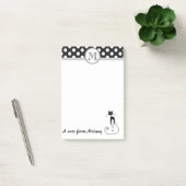 Grappig schattig girly zwarte kat polka dots monog post-it® notes (Kantoor)