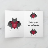 Grappig schattig gothic Valentijnsdag batty voor u Feestdagen Kaart (Binnen)