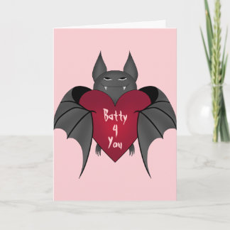 Grappig schattig gothic Valentijnsdag batty voor u Feestdagen Kaart