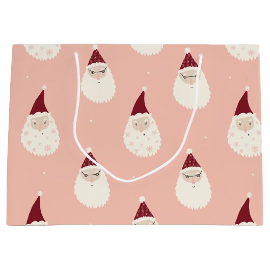 Grappig schattig grafisch patroon van de Santa wat Groot Cadeauzakje (Voorkant)