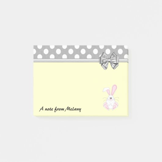 Grappig schattig grillig konijn polka dots monogra post-it® notes (Voorkant)