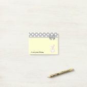 Grappig schattig grillig konijn polka dots monogra post-it® notes (Op bureau)