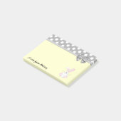 Grappig schattig grillig konijn polka dots monogra post-it® notes (Schuin)