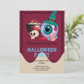 grappig schattig Halloween element Kaart (Staand voorkant)