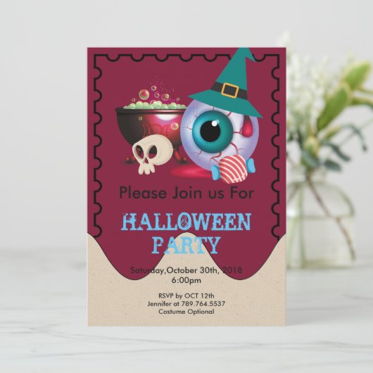 grappig schattig Halloween element Kaart (Staand voorkant)