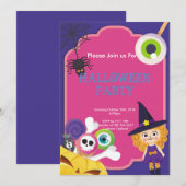 grappig schattig Halloween feest Kaart (Voorkant / Achterkant)