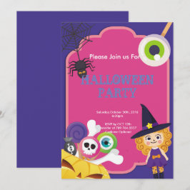 grappig schattig Halloween feest Kaart