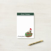 Grappig schattig Holiday Santa kat & muis monogram Post-it® Notes (Op bureau)