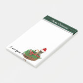 Grappig schattig Holiday Santa kat & muis monogram Post-it® Notes (Schuin)